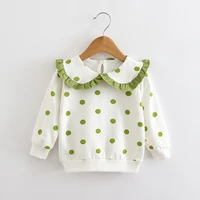 dots girls sweatshirts doll collar 2 5years casual children kids clothes autumn baby girls clothing long sleeve tops pullover