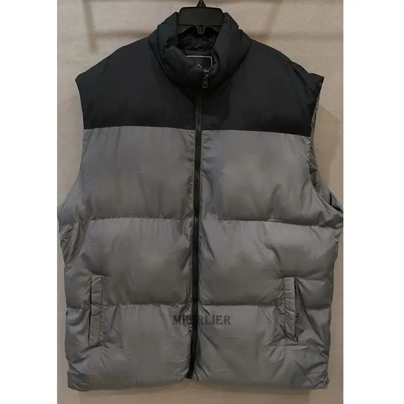 Winter Men Sleeveless Vests Jackets patchwork Plus Size 10XL 12XL 13XL 14XL Cotton-Padded Vests Coats Warm Waistcoats 16XL 250KG images - 6