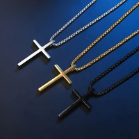 smooth face simple titanium steel cross pendant no gender neutral male and female personality pendant necklace
