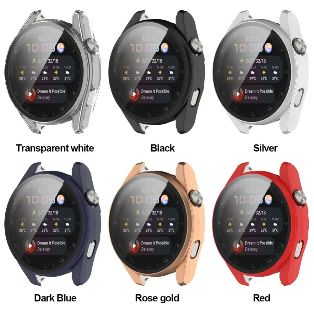 

Pc Hard Shell Tpu Soft Rubber Anti-fall Protective Case All-in-one Dustproof Watch Protective Cover For Huawei Watch3 New