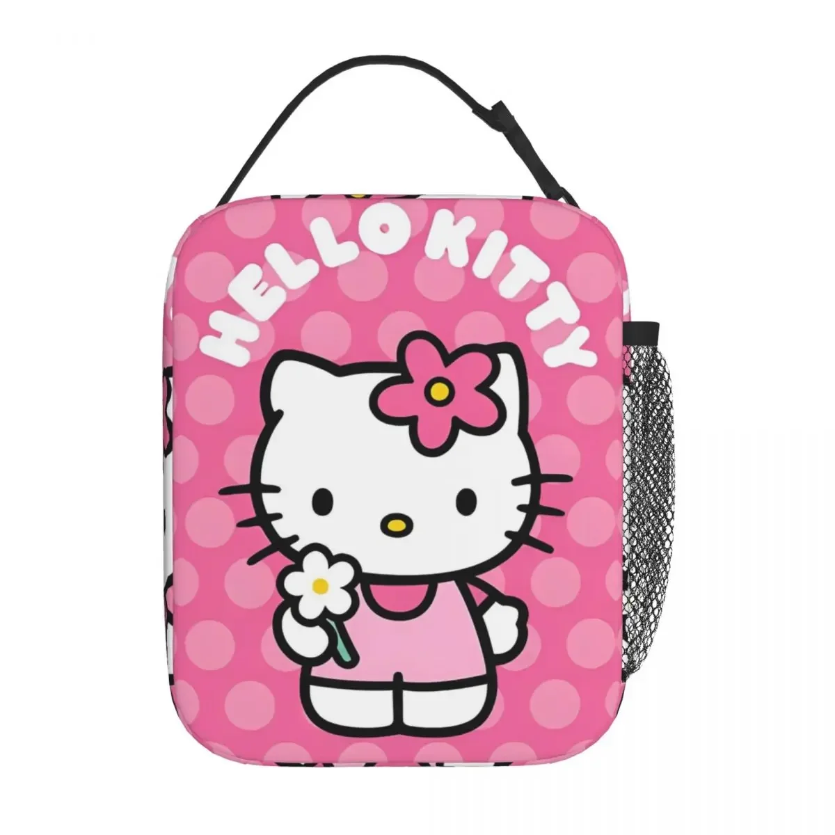 Сумка Для Обеда Hello Kitty С Цветами Изолированная Коробка Завтрака