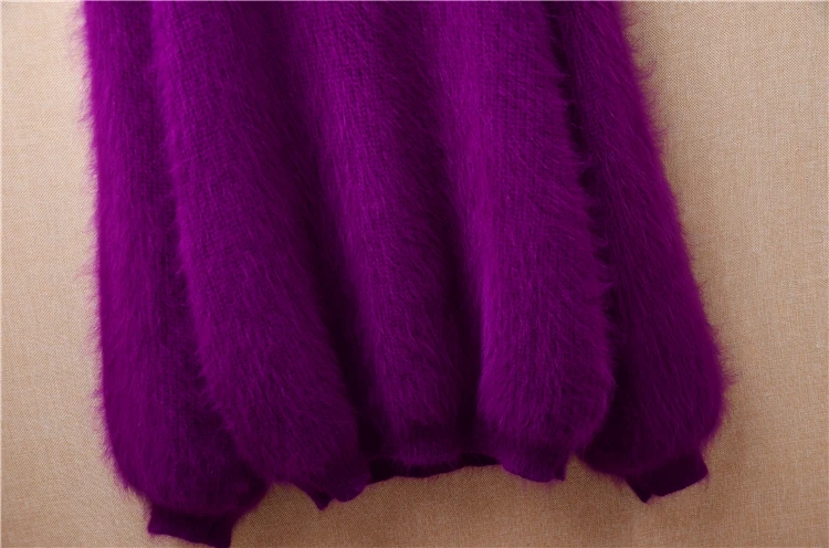 Женский весенне-зимний толстый теплый фиолетовый волосатый норковый