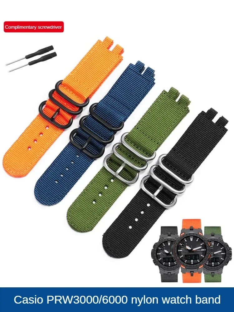 Водонепроницаемый нейлоновый холщовый ремешок для часов совместим с C-asio