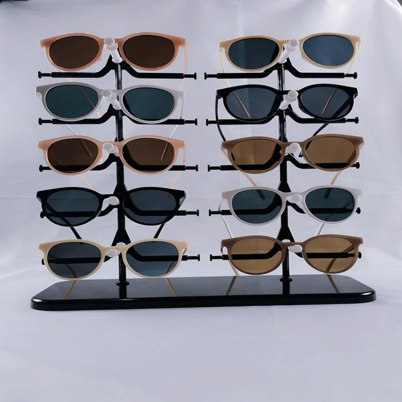 Double Row 10 Pairs of Counter Glasses Display Stand for Sunglasses Sunglasses Display Stand Props Storage Stand 5 Floors