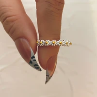 vintage daisy rings for women cute flower ring adjustable open cuff wedding engagement ring female jewelry bague beautiful gifts