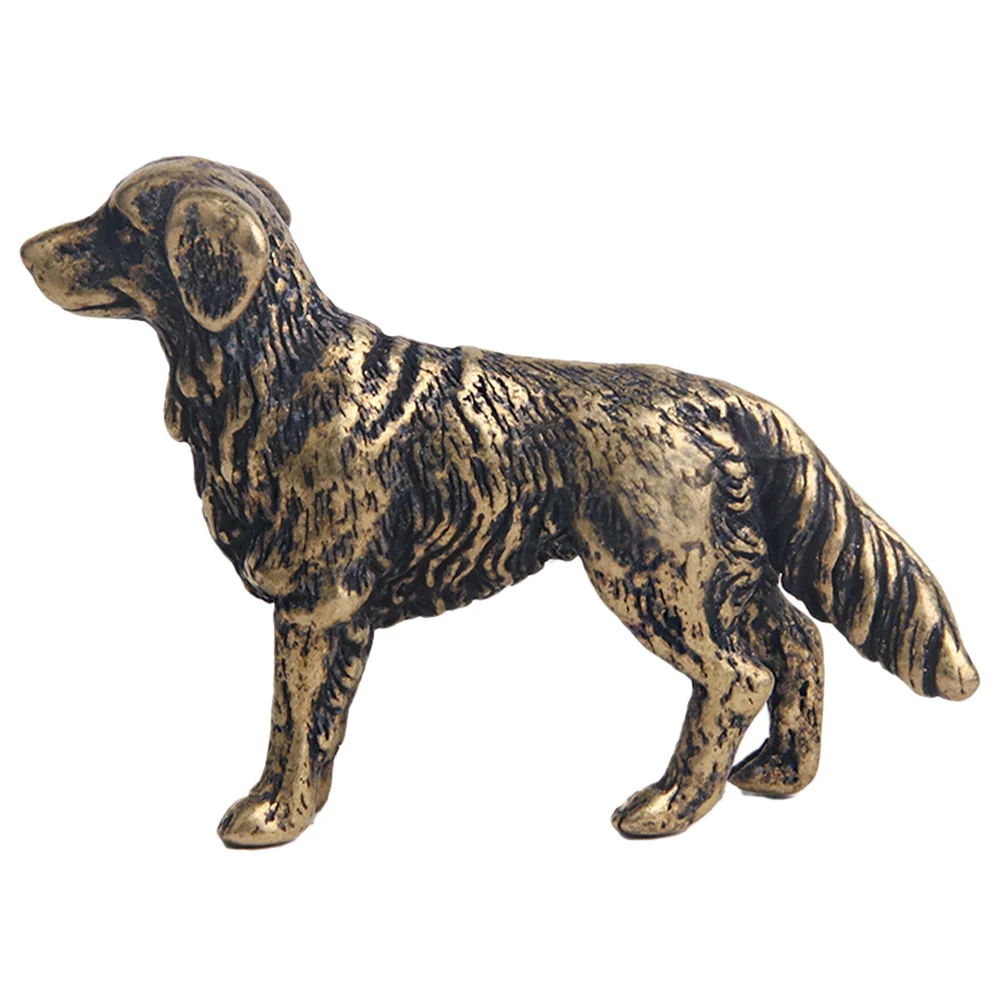 

Dog Sculpture Brass Shepherd Statue Figurines Decor Statues Shui Feng Figurine Desk Animal Tea Pet German Figure Prosperity