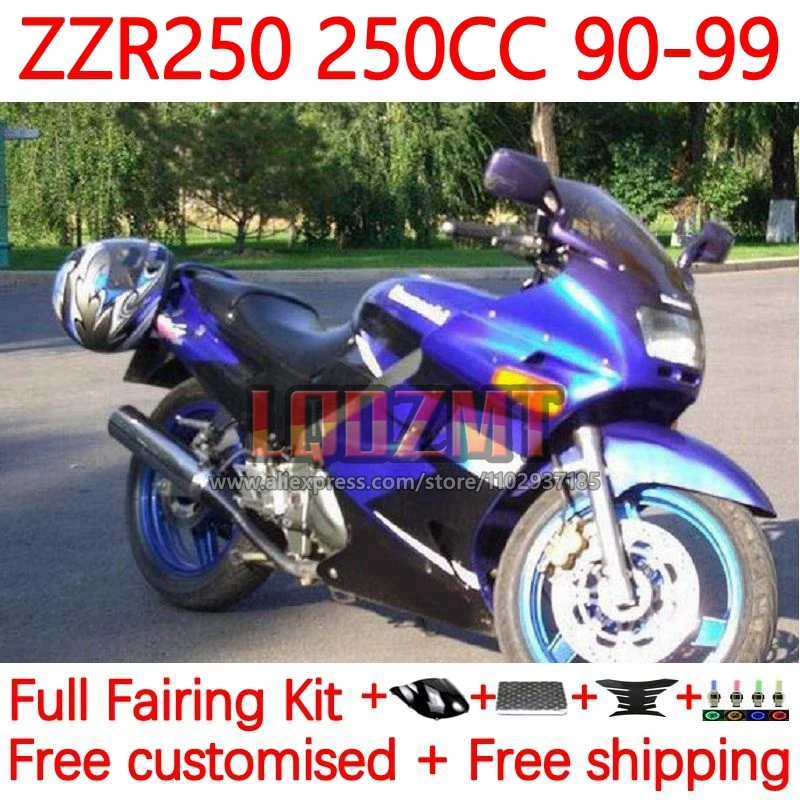 

Glossy BLUE Fairing Kit For KAWASAKI NINJA ZZR-250 90-99 ZZR 250 ZZR250 90 91 92 93 94 1995 1996 1997 1998 1999 Frame 12No.176