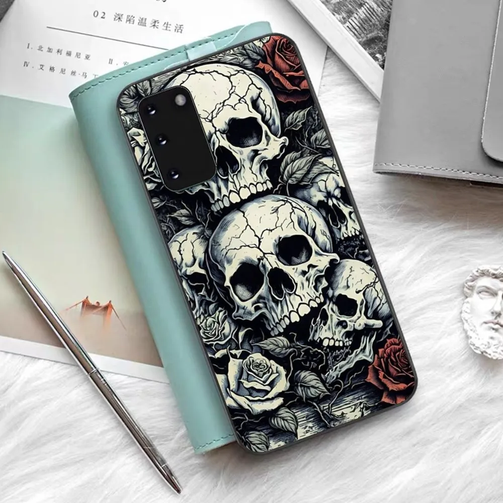 Чехол для телефона с узором жуткого черепа Samsung S 9 10 20 21 22 23 30 24 Plus Lite Ultra FE S10 Fundas