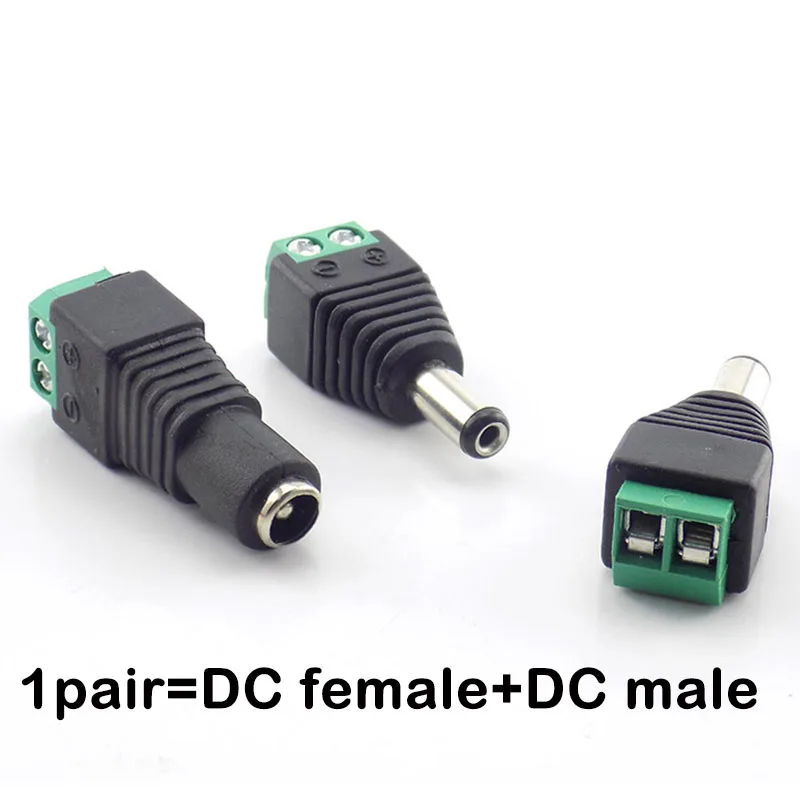 

1 pair DC Power plug female male Connector jack Coax Cat5 To Bnc adapter Av BNC UTP for CCTV Camera Video Balun LED Strip w1