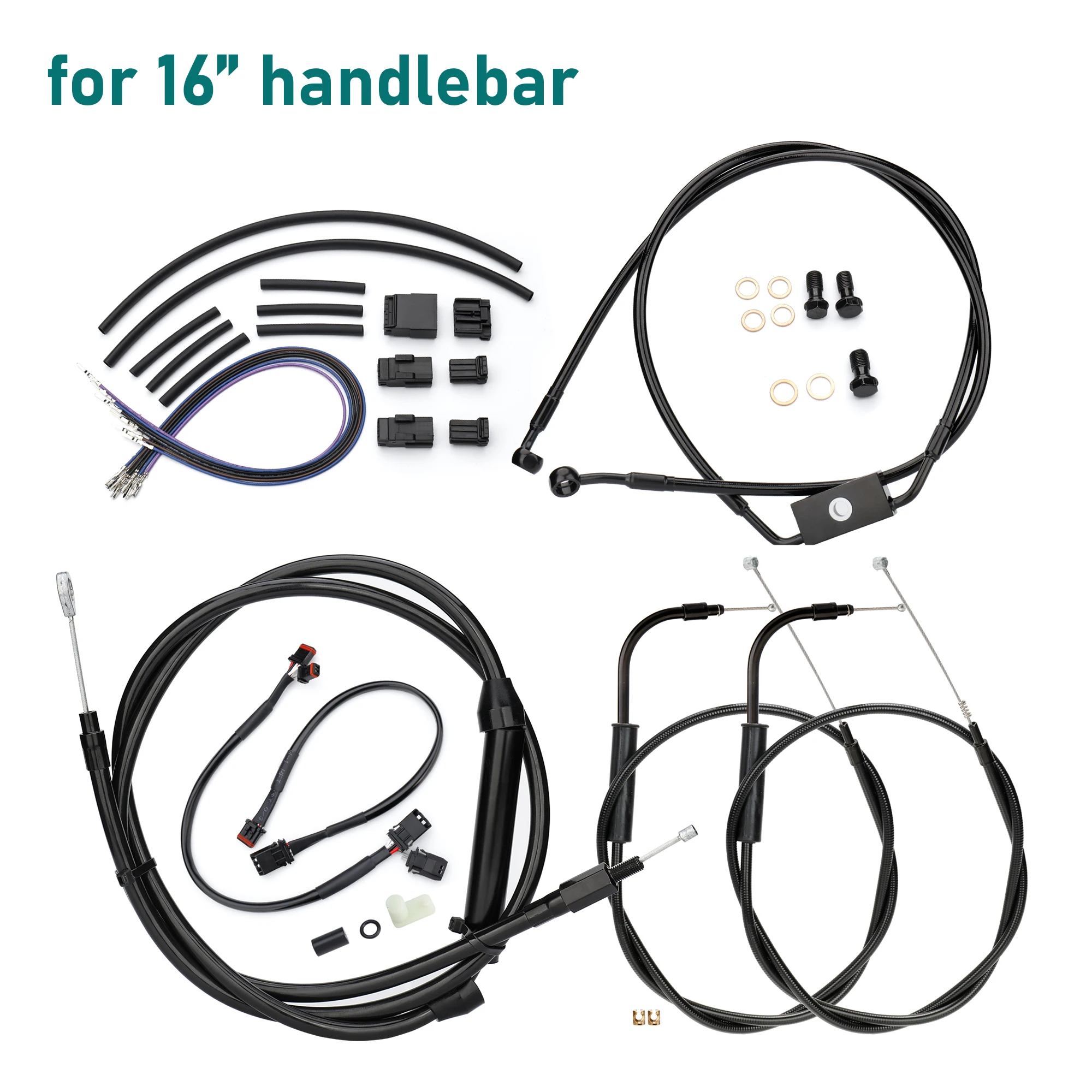 

Комплект удлинительного кабеля руля Sportster 12/14/16 дюймов для Harley 2014-2024 Iron XL XLH 883 1200 50 с моделями ABS