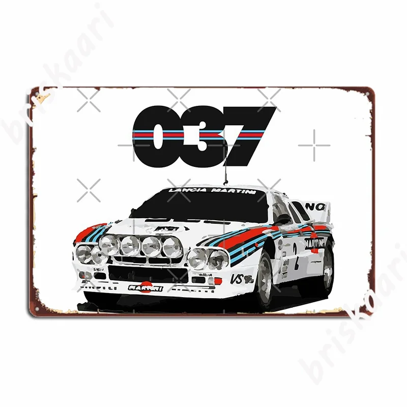 

Lancia Rally 037 плакат гоночного автомобиля металлический плакат Настенный декор бар пещера пользовательский клуб дома жестяной плакат