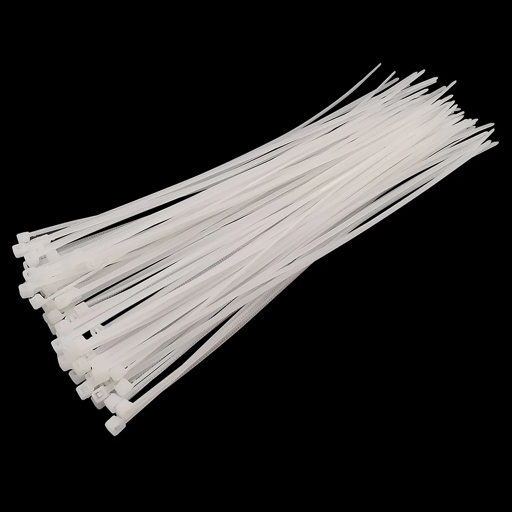 100 см регулируемая застежка-молния белый самоблокирующийся нейлоновый кабель