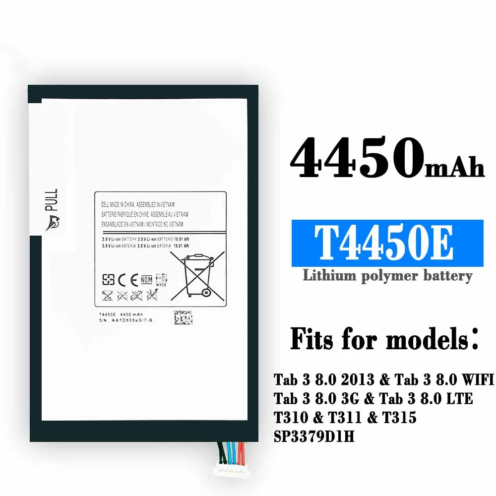 100% Original Samsung Tablet Battery T4450E For Samsung Galaxy Tab 3 8.0 T310 T311 T315 SM-T310 SM-T311 SM-T315 T3110 4450mAh enlarge