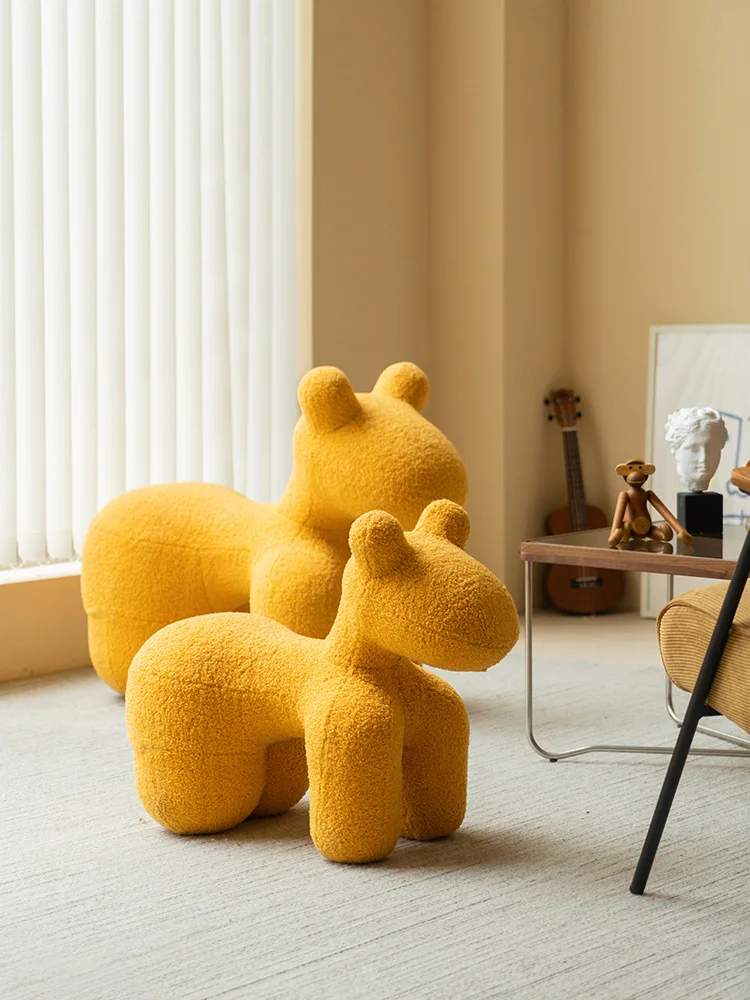 

Pony chair creative chair Nordic personality children's toy stool cartoon animal stool dog chair kindergarten low stool