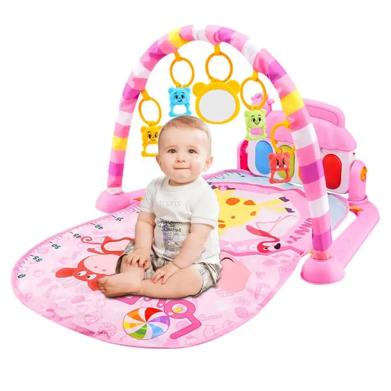 

Toddler Activity Gym Colorful Toys And Music 5 In-1 Activity Gym Non-Slip Playmat Early Sensory Exploration Piano Tummy Time