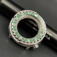 for seiko sbbn031skx007 auto tuna watch case fit nh35a nh36a movement sapphire crystal black green bezel insert crown at 4 1