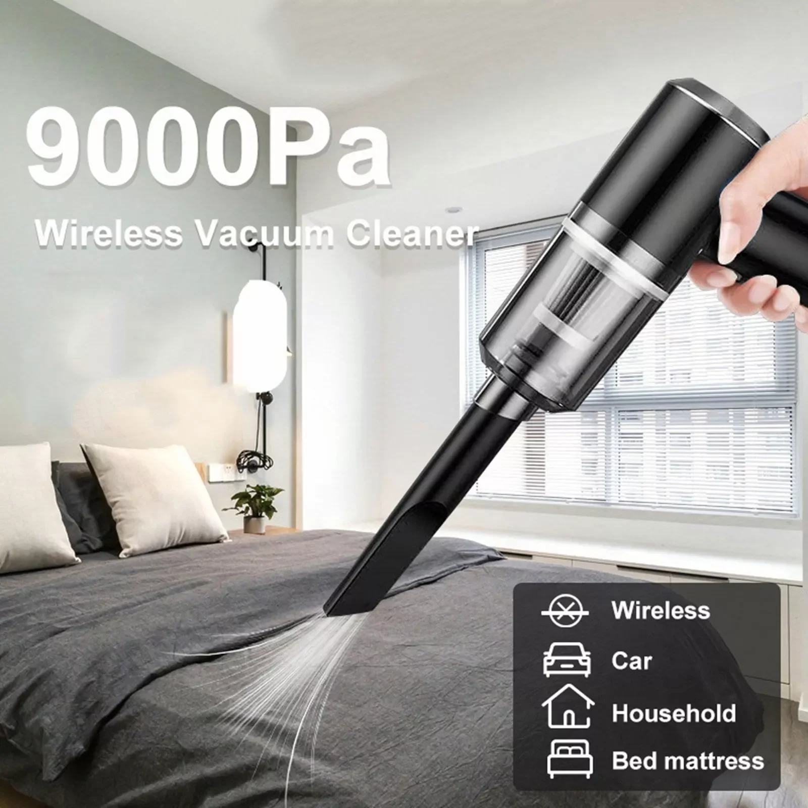 

Portable Wet and Dry Car Vacuum Cleaner for Home Appliance 120W 9000pa Suction Mini 2022 Wireless Cleaning Appliances