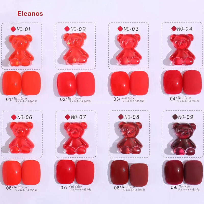 Eleanuos 20pcs Glitter Gel Nail Polish Red Series Soak Off UV LED Nail Art Gel Varnish With Any Color Base Top Coat Nail Gel Set enlarge