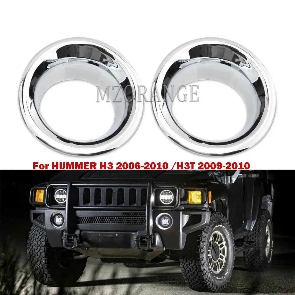 

For Hummer H3 2006-2010 /H3T 2009-2010 Pair Fog Light fogLamp Cover Parts Trim Chrome Front foglights hole covers accessories