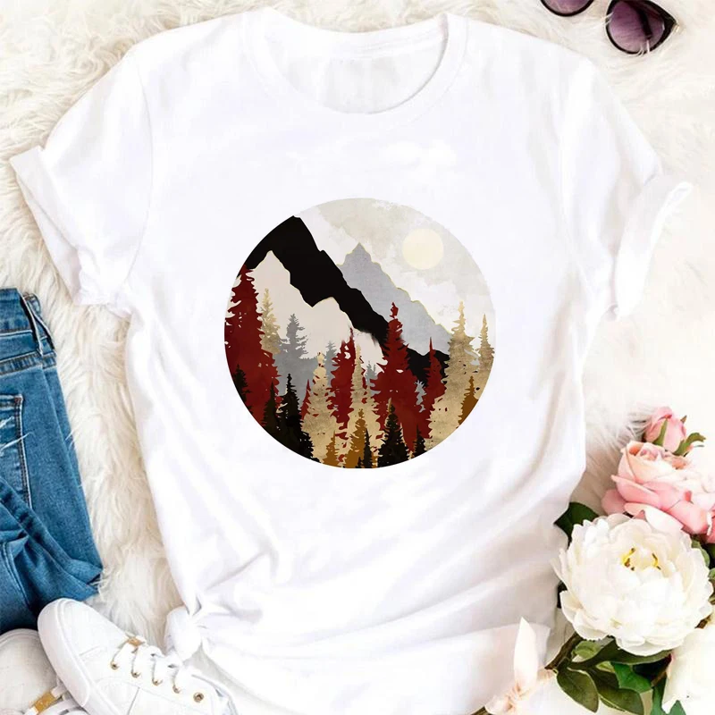 

Tee Lady O-neck Flower 90s Trend Lovely Women Short Sleeve Fashion Summer Top Casual Clothes Tshirt Female Graphic T-Shirt