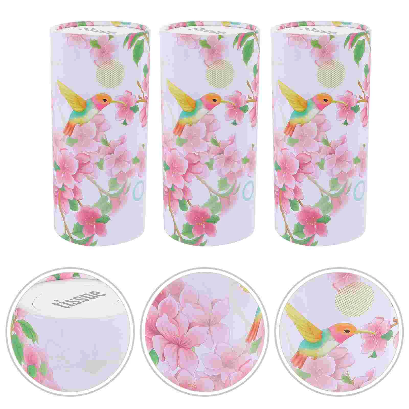 

12 Pcs Cylinder Pumping Paper Face Tissue Portable Car Accessory Towel Convenient Facial Wipes Multi-function Holder Adorable