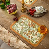 leather placemat oil and water proof western place mat light luxury table mat heat insulation pad anti scald bowl coaster