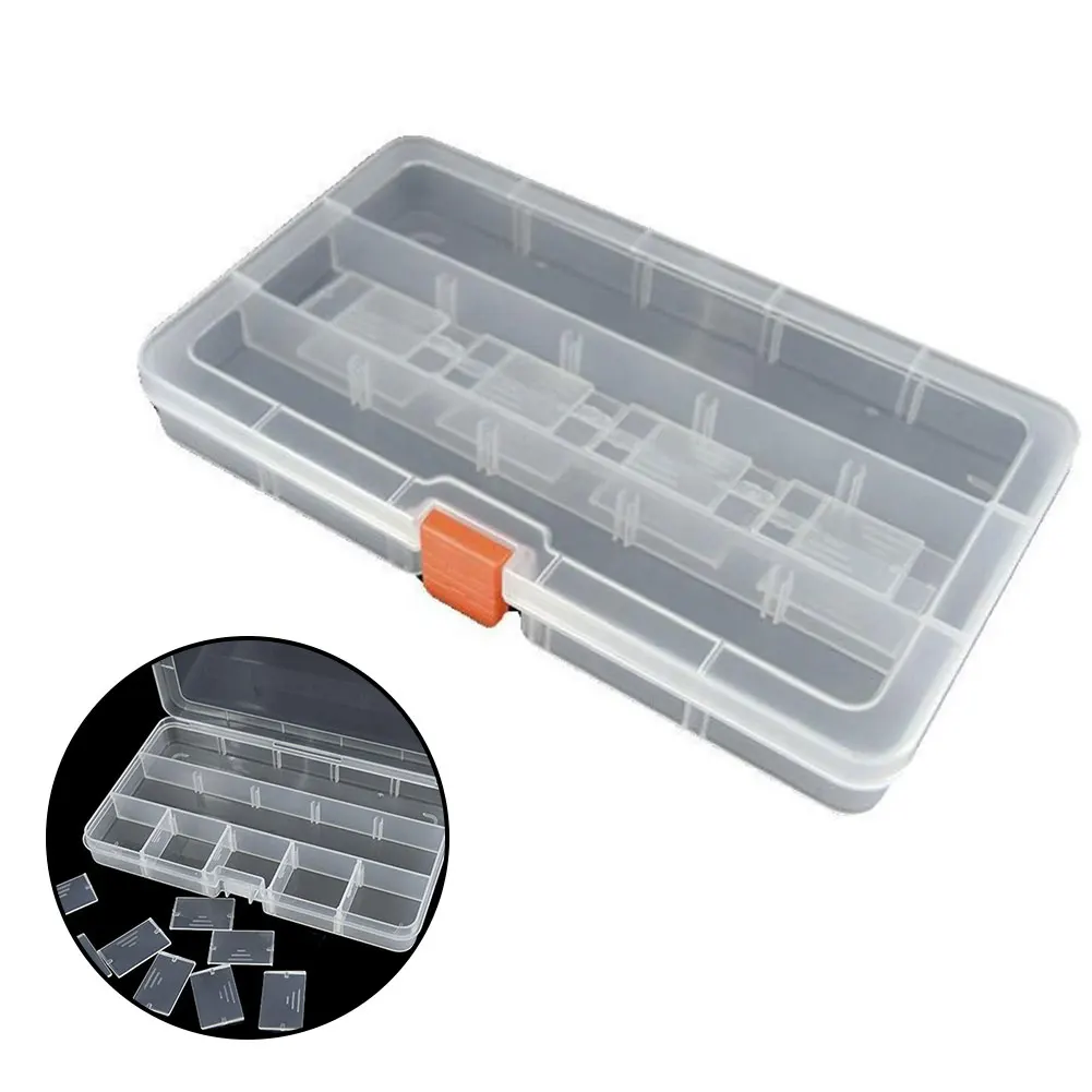 

Прозрачный пластиковый контейнер для хранения с 15 отделениями