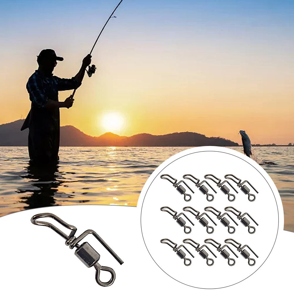

20pcs Cascade Swivels Silver Sea Fishing Rigs Cascade Clip Down Rolling Swivels Fishing Swivels Connector Stainless Steel
