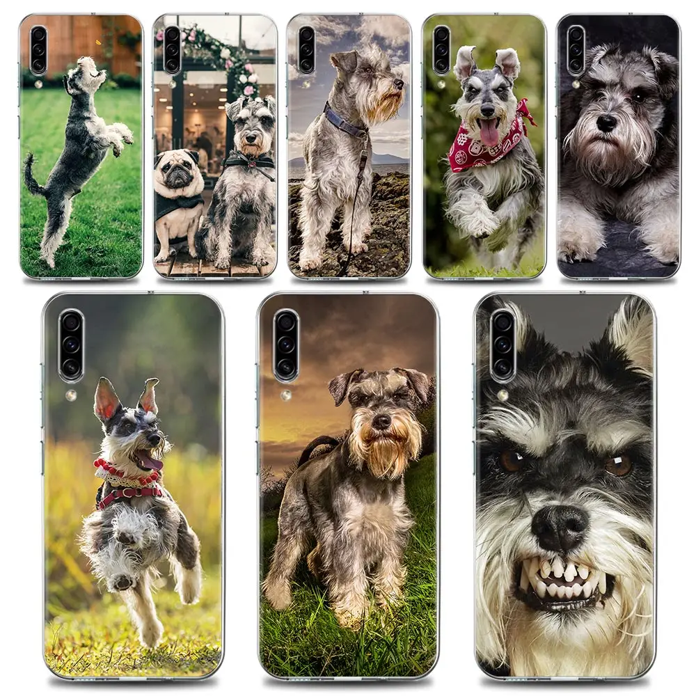 

Clear Case For Samsung Galaxy A50 A70 A30s A30 A40 A20 E A03 A04 S Note 20 Ultra 8 9 10 Silicone Cover Happy Pet Schnauzer Dogs