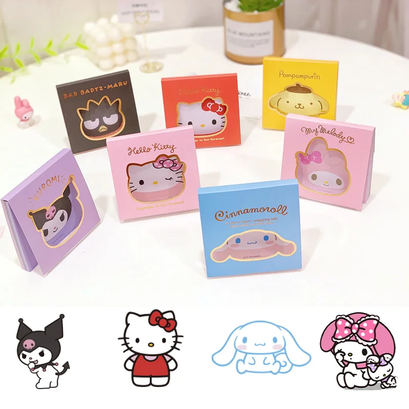 

Kawaii Sanrioed аниме Kuromi Cinnamoroll MyMelody KT Cat мультфильм липкая бумага мини-раскраска Маленькая книга студенческий подарок