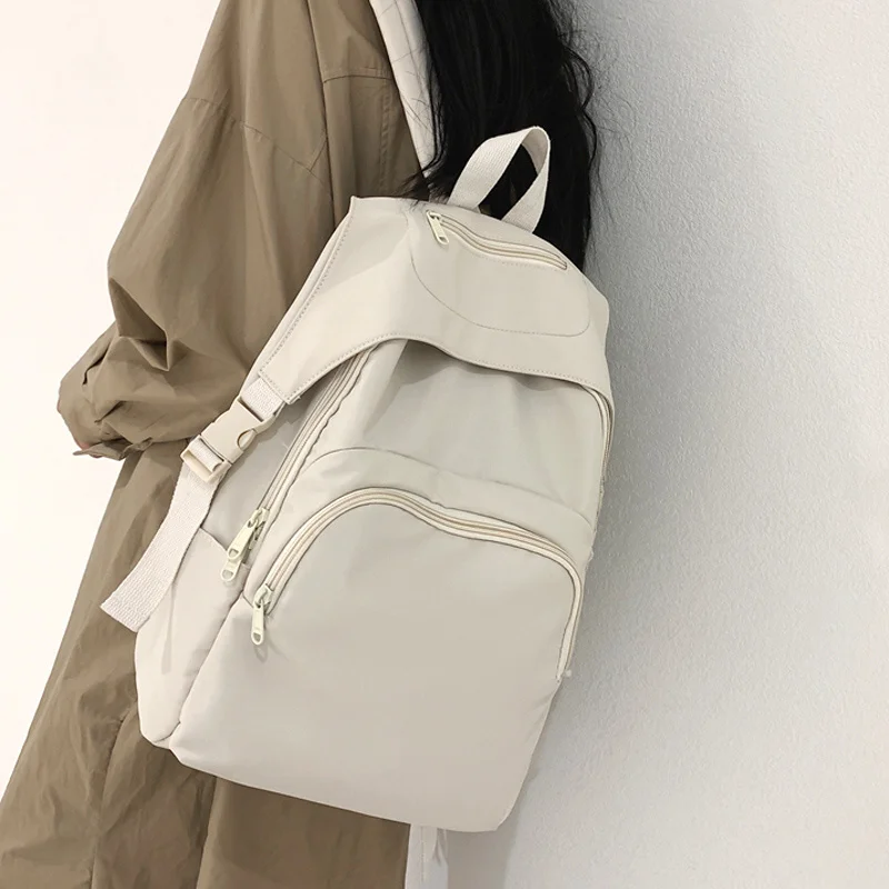 

2022 Solid ColorJapanese Style Schoolbag for Men Nylon Waterproof Bookbag Female High Quality Teenager Travel Backpacks Mochilas