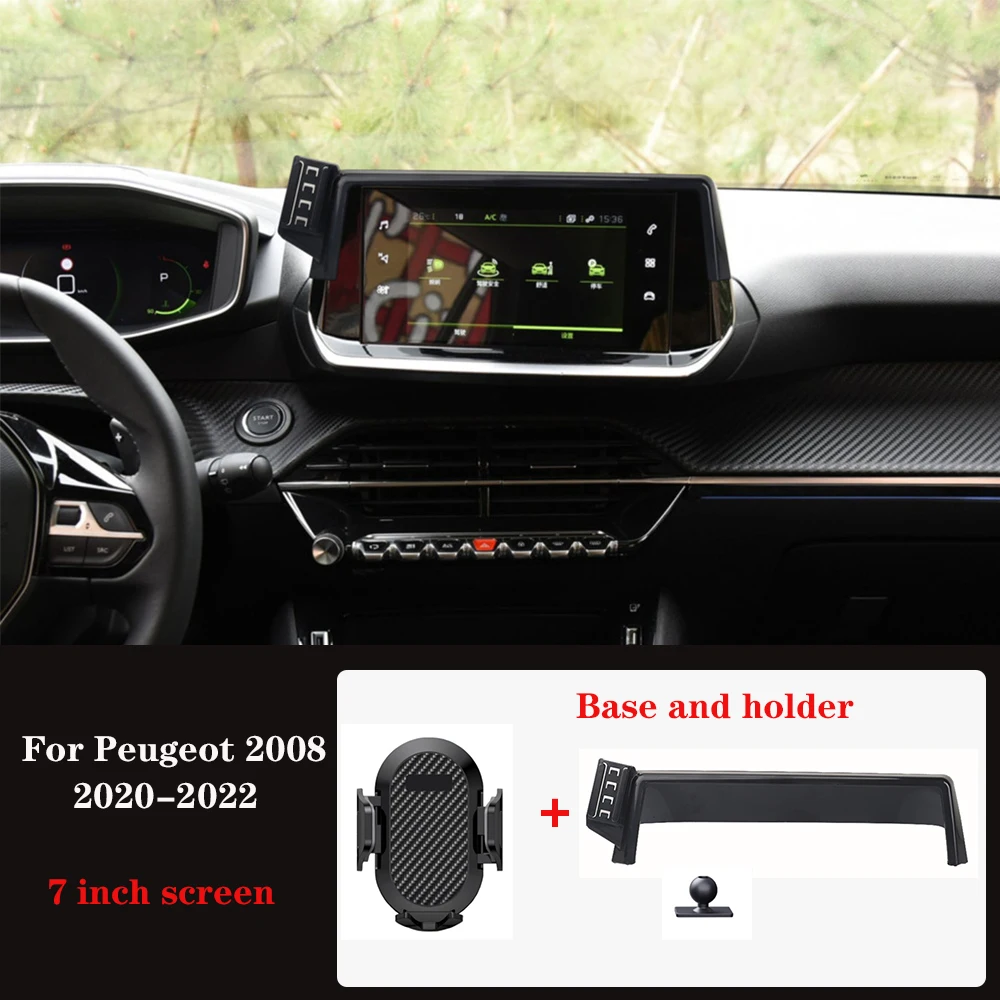 

Автомобильный держатель для телефона Peugeot 2008 2020-2022 7-дюймовый экран 15 Вт с фиксированной базой, подставка для быстрого беспроводного зарядного устройства, автомобильное крепление для мобильного телефона