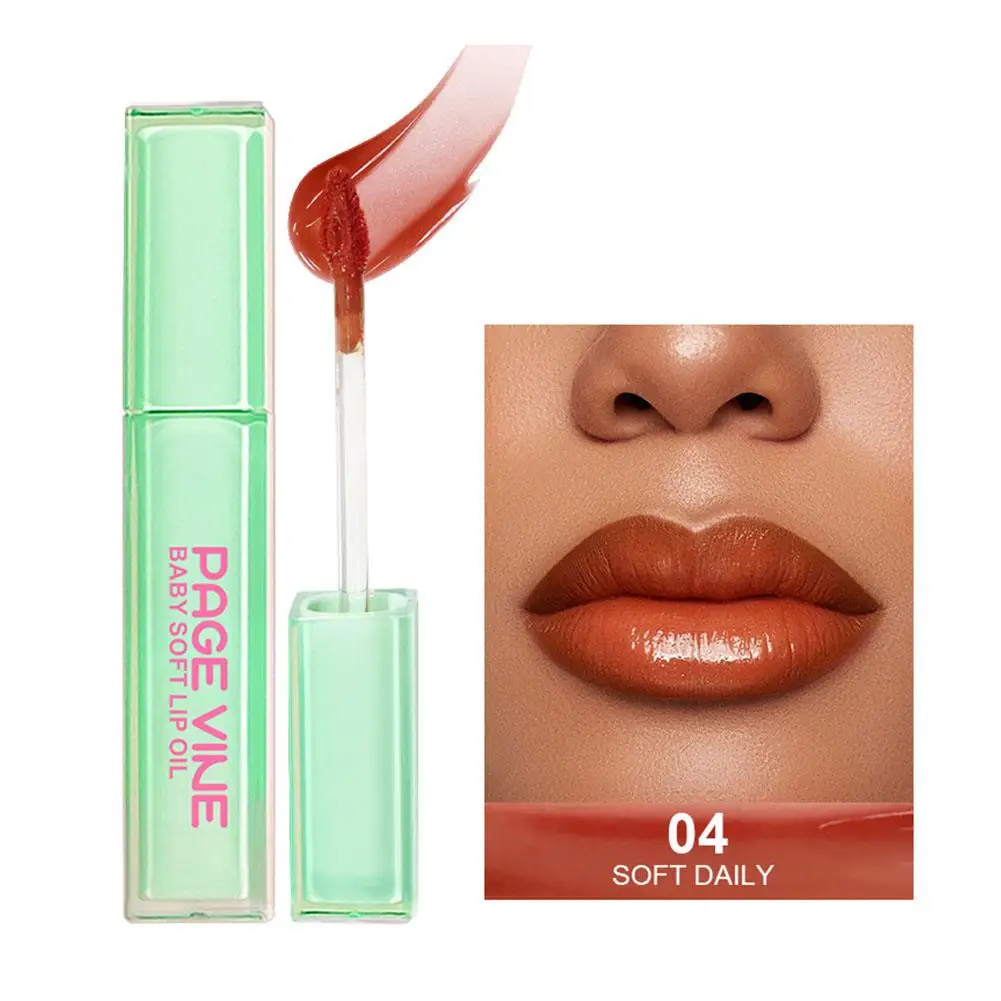 Page Vine Mint Green Square Tube Lip Glaze Зубчатая губа для легкого длинного 3 мл Стойкий цвет