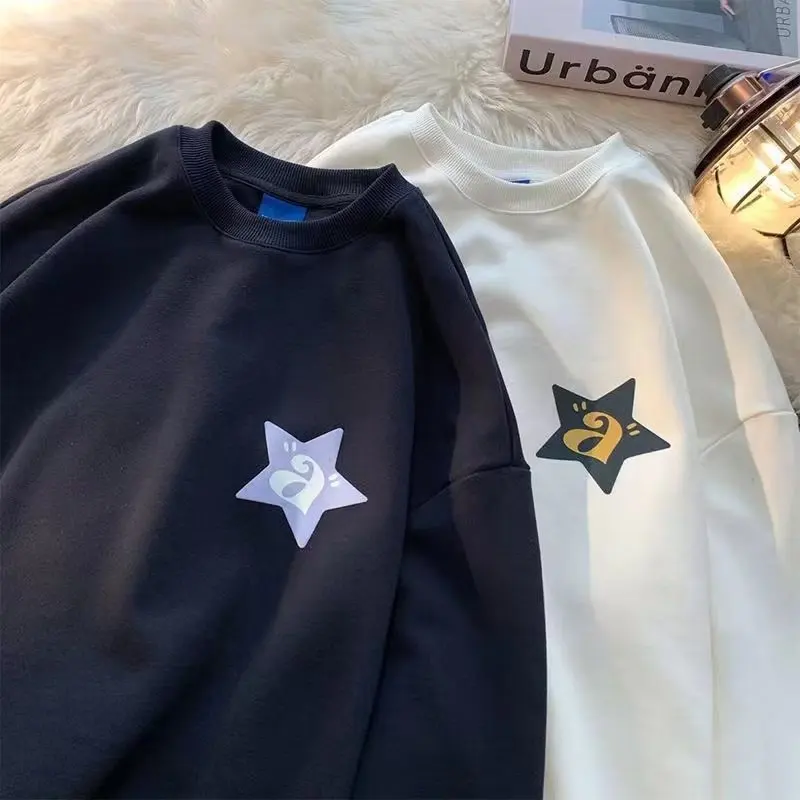 V-hanver 2022 New All-match Hooded Sweater Men And Women Autumn And Winter Loose Ins Trend Casual Couple Jacket American Retro