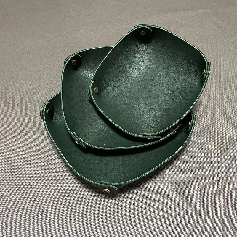 Квадратный лоток для хранения из натуральной кожи Двойная кожаная пластина