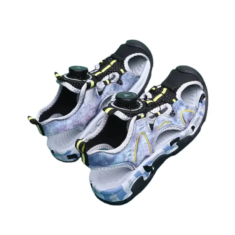 

Детские сандалии на плоской подошве для девочек, летняя Удобная Нескользящая спортивная обувь, пляжные сандалии для мальчиков, Детские сетчатые дышащие кроссовки