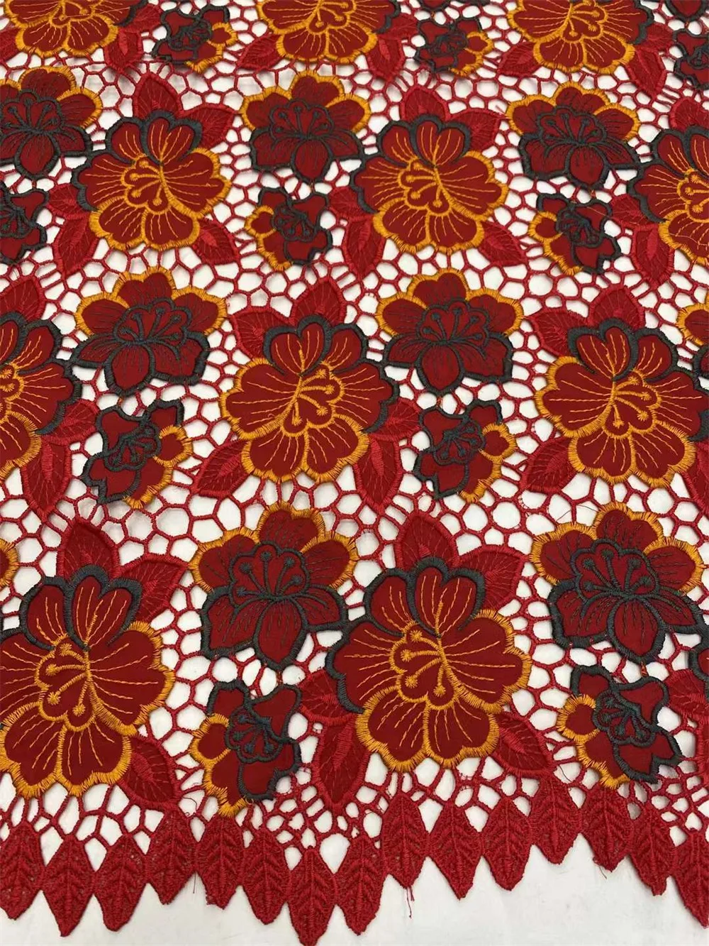 Роскошное хлопковое водорастворимое гипюровое кружево высшего качества вышивка