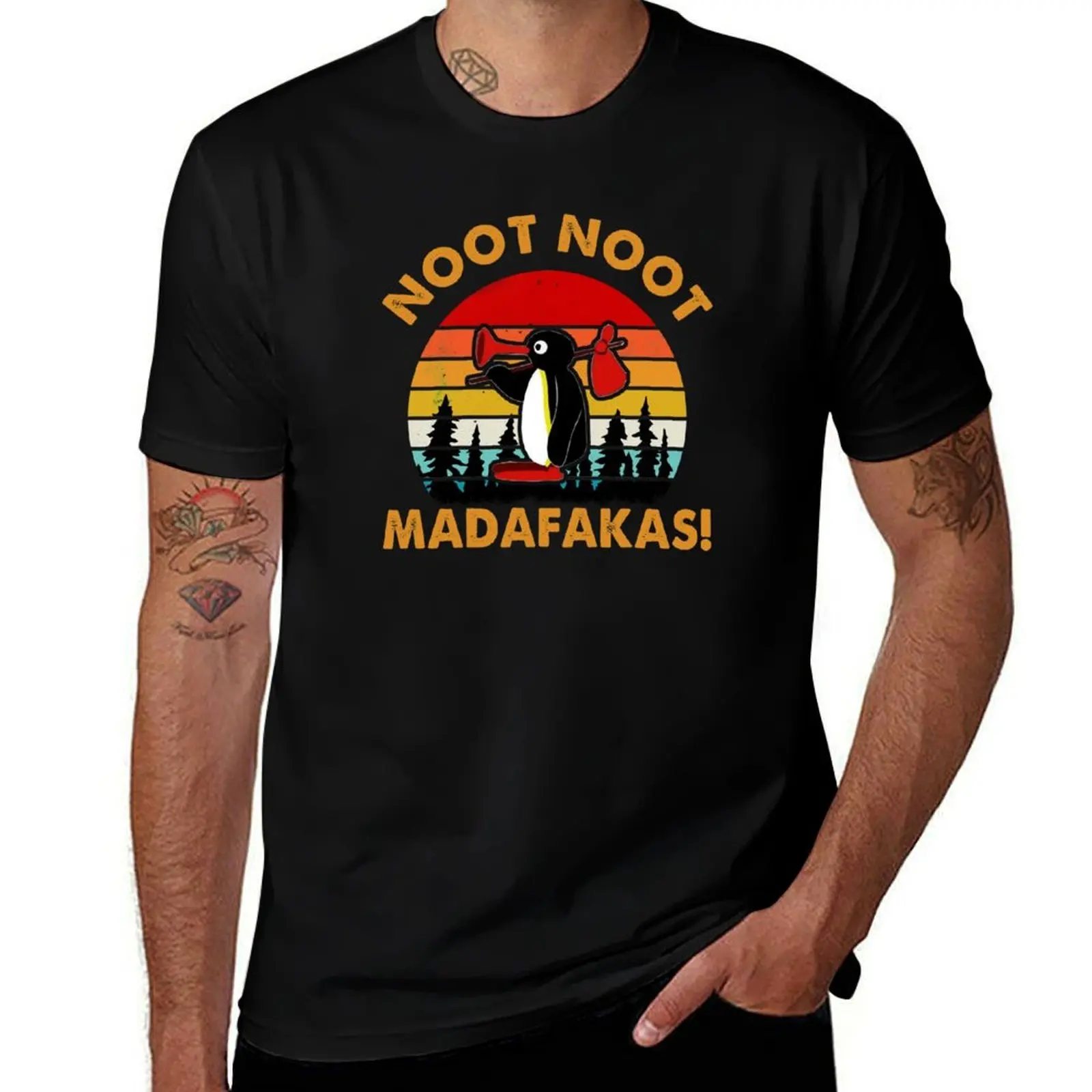 Фото Хлопковая футболка с изображением аниме Noot, мужская футболка для Noot, винтажная футболка 100, футболка №1