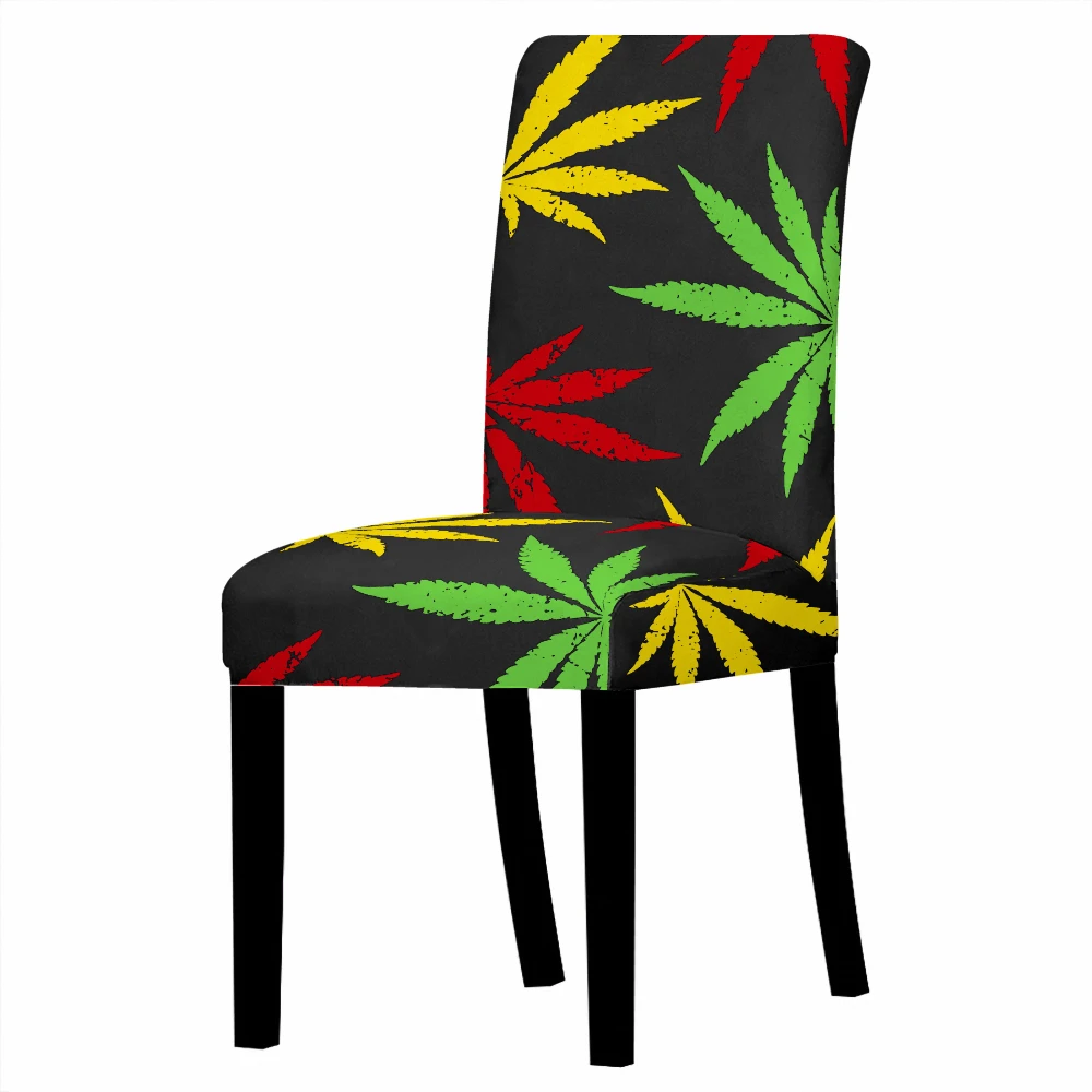 

Кресло-стул с высокой спинкой и принтом кленовых листьев