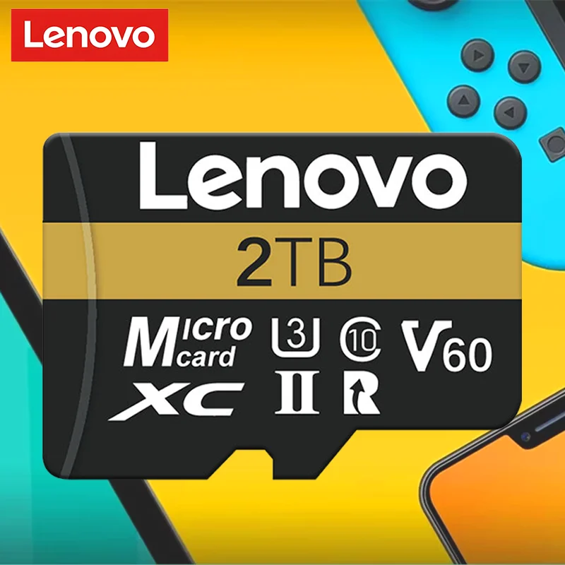 Карта памяти Lenovo Micro TF/SD 2 ТБ 1 Высокоскоростная карта SD 512 ГБ 256 Cartão De Memória 128 для