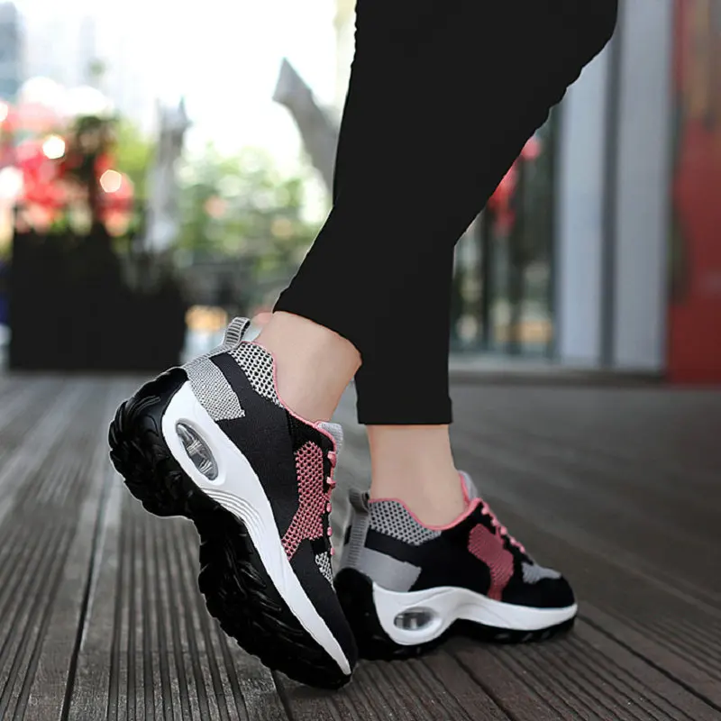 2023 New Women Air Cushion Shoe Woman Sneakers for Training Breathable Mesh Tenis Ladies Shoes for Sock Sports Zapatillas Mujer