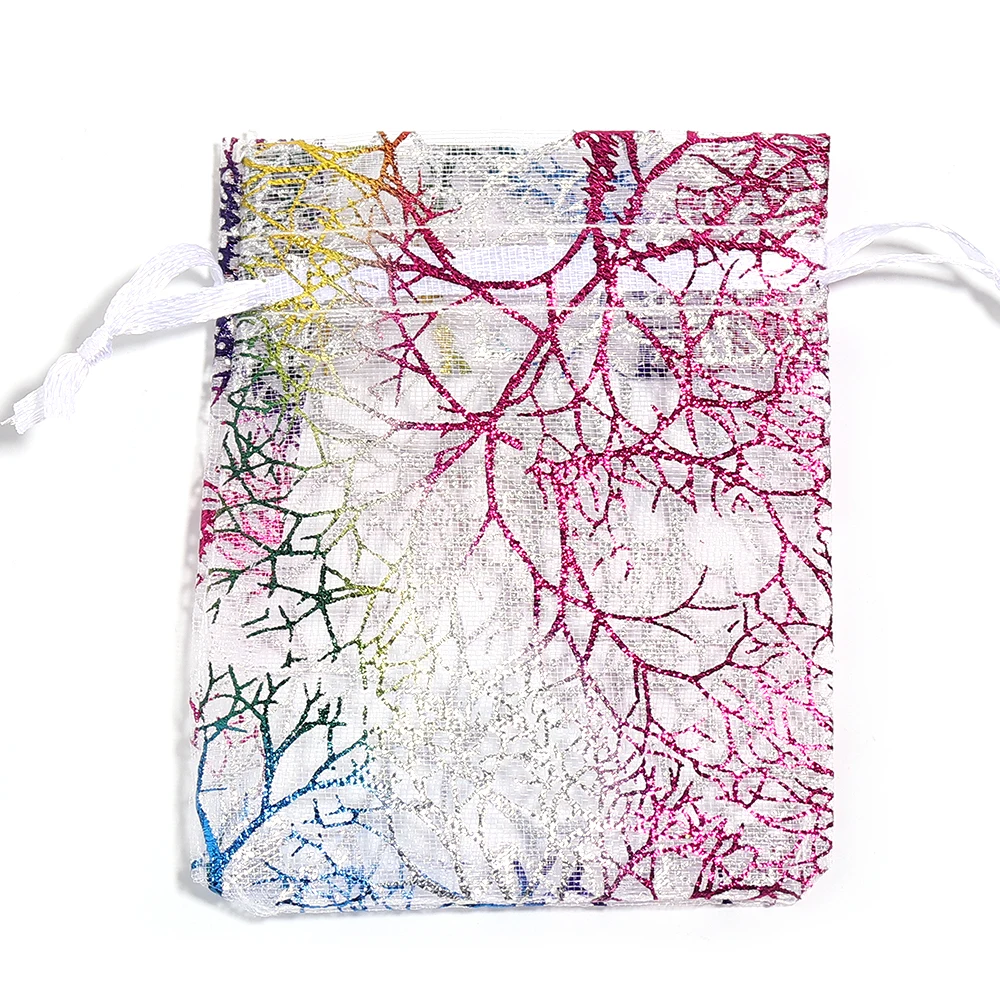 Мешочки из ткани с коралловым узором 7x9, 9x12, 10x15 см