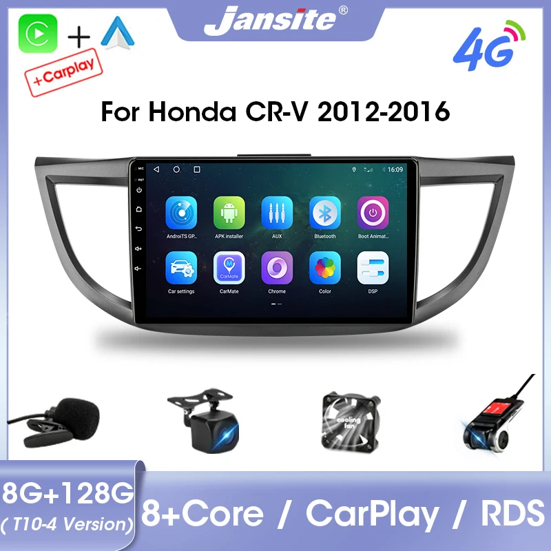 

Jansite Android 11 Car Radio For Honda CRV CR-V 4 RM RE 2012-2016 Multimedia Video Player 2Din DSP 8G+128G GPS Head Unit Carplay