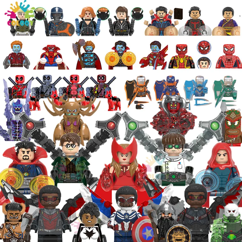 

Экшн-фигурки персонажей мультфильма диснеевские, Человек-паук, врач, танос, ведьма, игрушки для детей