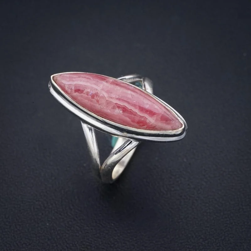 

StarGems родидохрозит ручной работы фотосеребряное кольцо 7 F1385