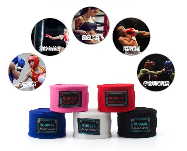 Sports Bandage Fitness Sanda Muay Thai 3m 5m Elastic Bandage Wrist Guard Wrapping Hand Boxing Bandage Multi-color Optional