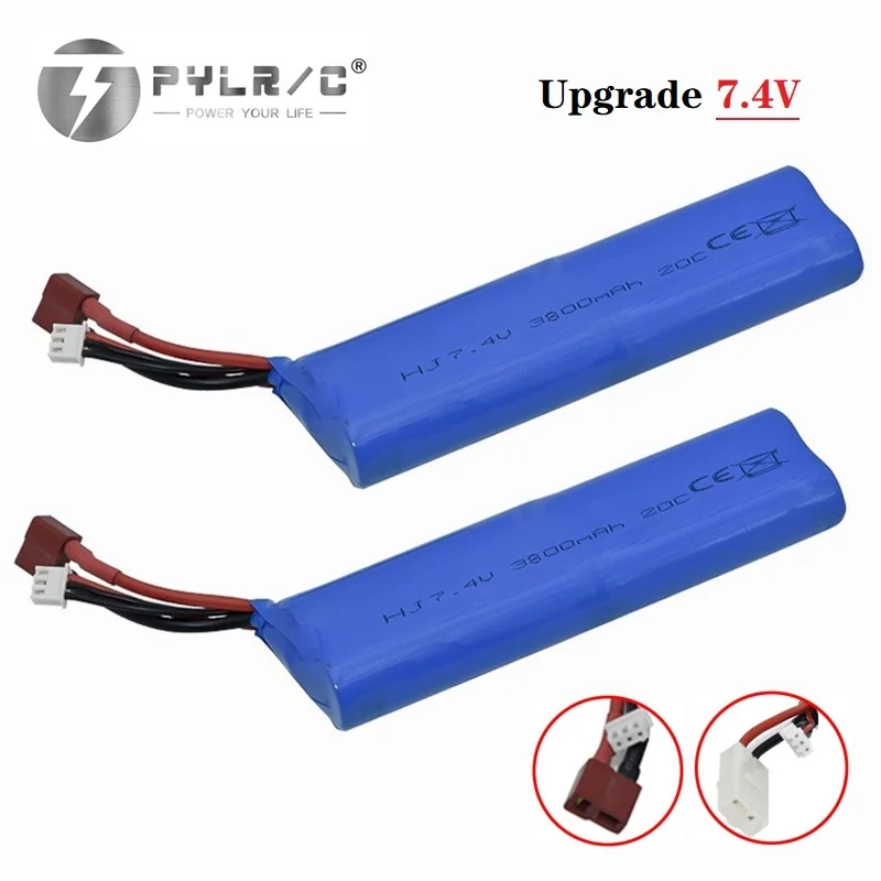 

Обновленная литий-полимерная батарея 7,4 В, 45C, 2S, 3800 мАч с зарядным устройством, Аккумулятор 7,4 В с разъемами Tamiya для радиоуправляемых игрушек,...