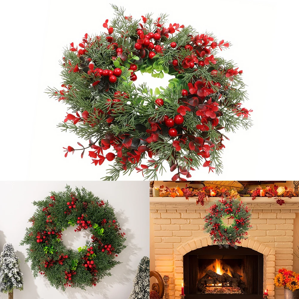 Искусственный венок 18*18*3 дюйма (45*45*8 см) искусственный Рождественский