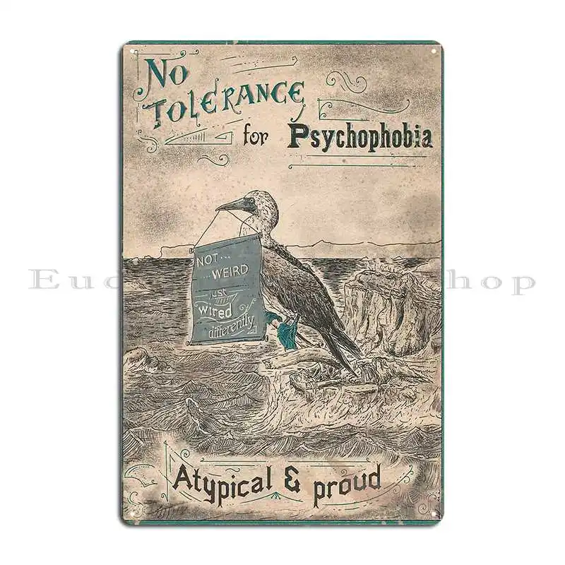 Металлическая табличка без терпения для психофобии нейроразнообразие таблички