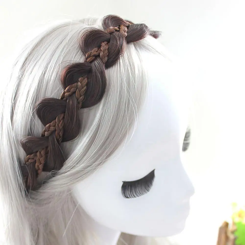 

1pc Bohemia Princess Non-slip Elastic Twists Headband Hair Braided Knotted Bridal Wig Headdress Fashion Women Accessories B T4d1